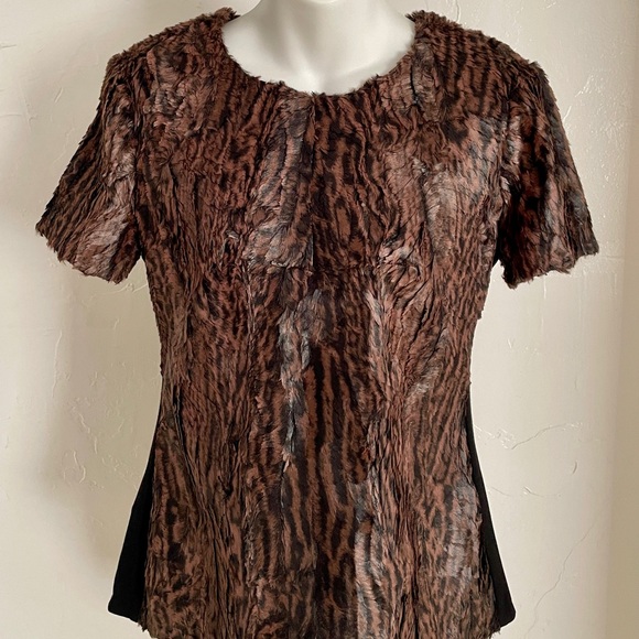 BCBG MAX AZRIA Chic NWT Faux Fur TULUM Shacket TOP Size Small - Picture 8 of 12